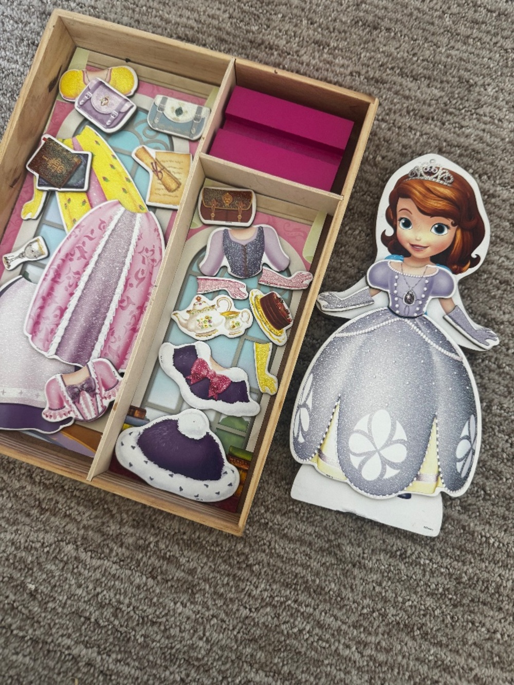 Disney Junior Sofia the First Wooden Magnetic Dress-up Playset & Wardrobe